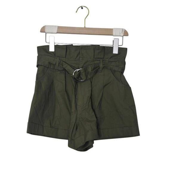 Marissa Webb Dixon Paper Bag Canvas Shorts Size 2 Paper Bag High Waist - Picture 2 of 6